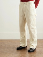 Enfants Riches Déprimés - Straight-Leg Distressed Panelled Herringbone Denim Trousers - Neutrals