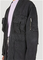 Denim Tie-Front Jacket in Grey