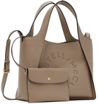 Stella McCartney Taupe Crossbody Logo Tote Bag