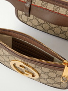 GUCCI - Leather-Trimmed Monogrammed Coated-Canvas Belt Bag - Brown