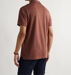 Theory - Contrast-Tipped Mélange Pima Cotton-Blend Piqué Polo Shirt - Red