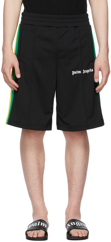 Photo: Palm Angels Black Jersey Exodus Track Shorts