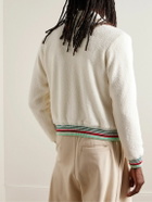 Casablanca - Appliquéd Striped Bouclé Track Jacket - White