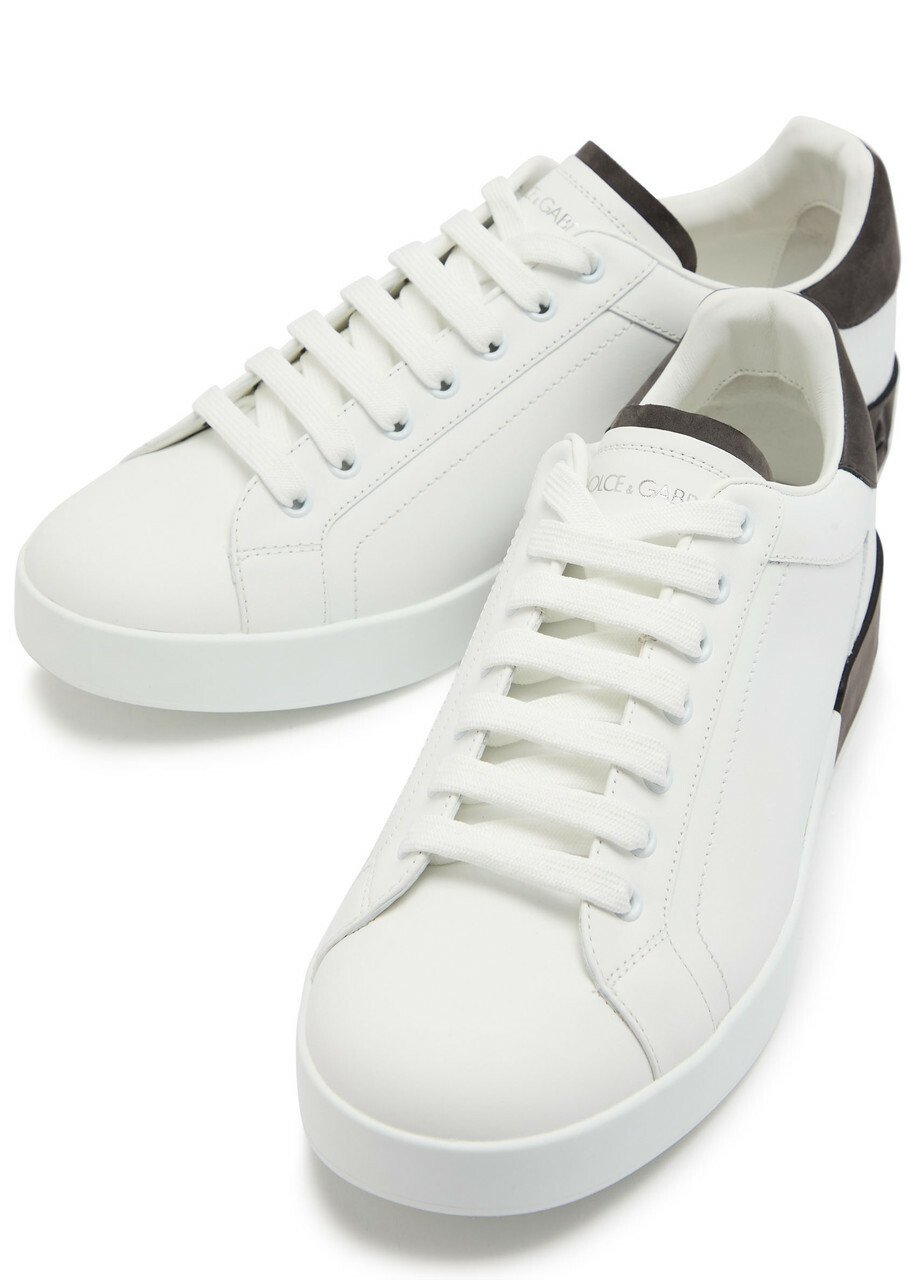 Dolce & Gabbana Portifano Panelled Leather Sneakers White