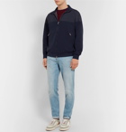 Brunello Cucinelli - Shell and Cotton-Blend Jersey Zip-Up Sweatshirt - Navy