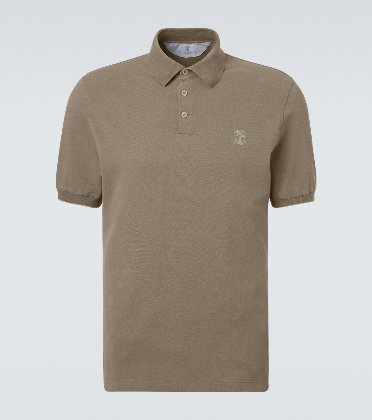 Brunello Cucinelli Logo cotton piqué polo shirt