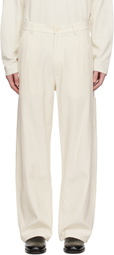 YLÈVE Off-White Viscose Cotton Painter Trousers