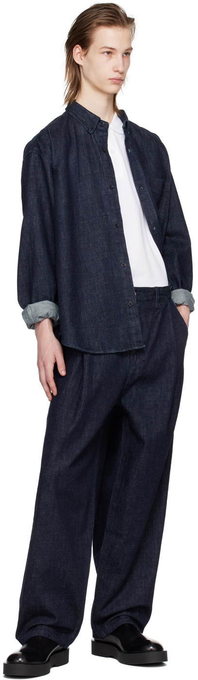 The Frankie Shop Navy Sinclair Denim Shirt