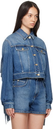 Moschino Blue Fringed Denim jacket