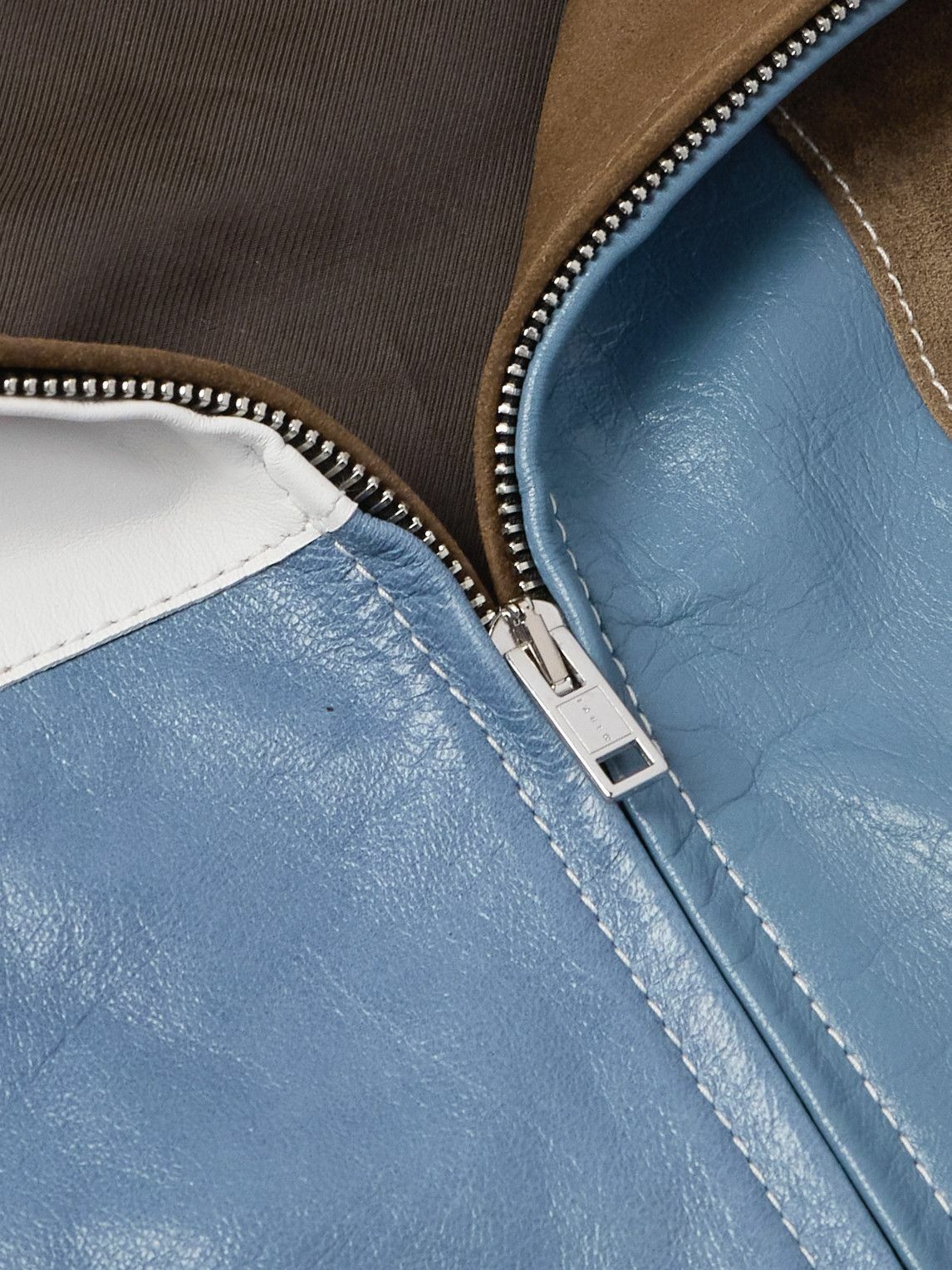 初期MARNI blouson Marni - Patchwork Suede and Textured-Leather Blouson Jacket