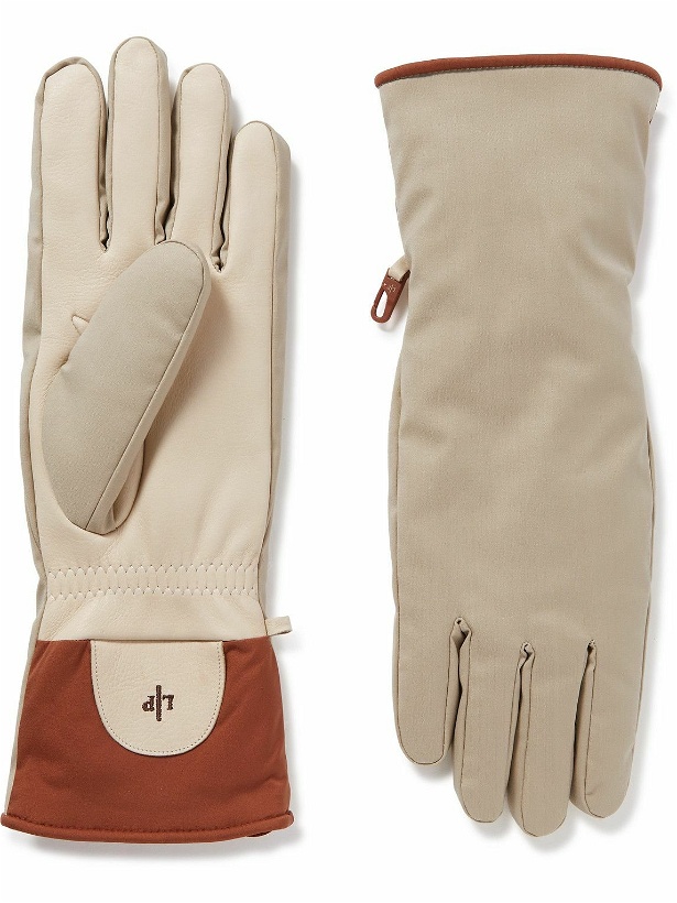 Photo: Loro Piana - Guanto Leather-Panelled Shell Ski Gloves - White