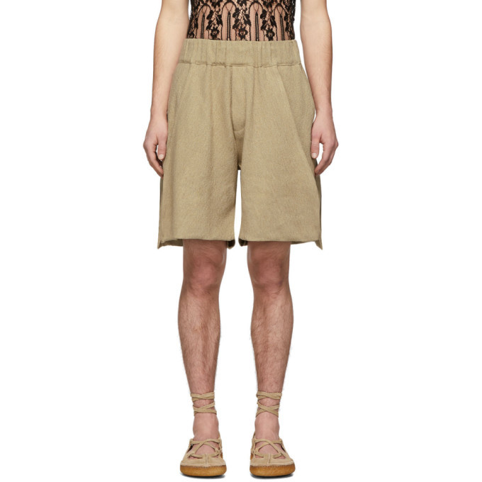 Palomo Spain Beige Linen Shorts