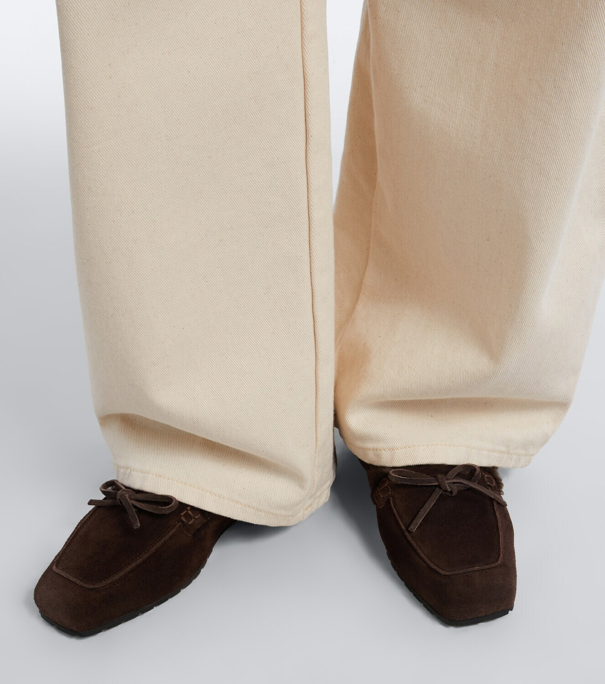 Aeyde Jasper shearling-lined suede boat shoes