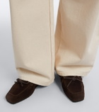 Aeyde Jasper shearling-lined suede boat shoes