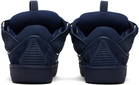 Lanvin Navy Leather Curb Sneakers