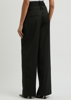 16 Arlington Ivlia Layered-effect Wide-leg Twill Trousers Black