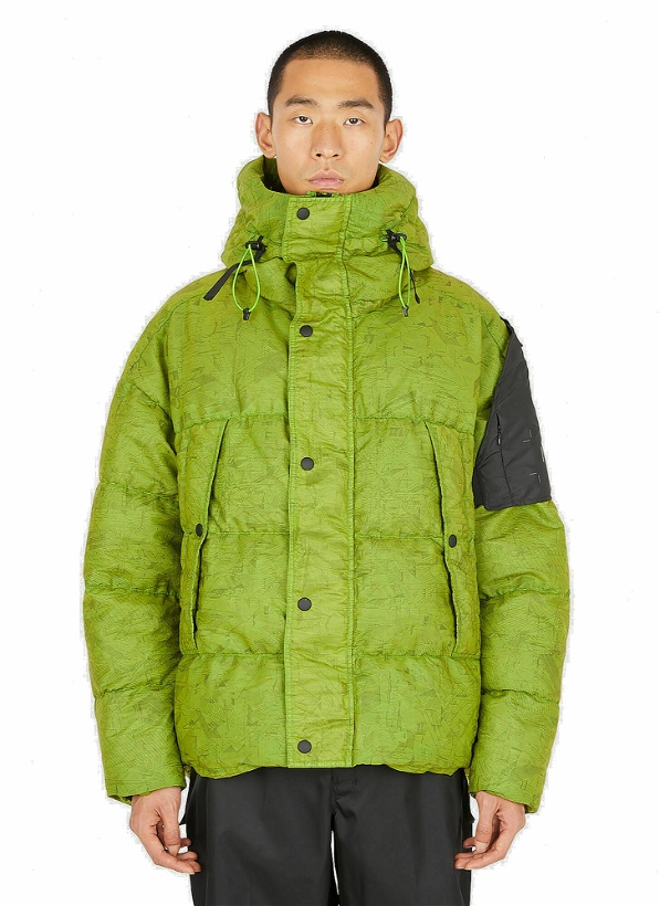 Photo: Leaf Hooded Puffer Jacket in Green