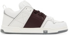 Valentino Garavani White & Burgundy Open Skate Low-Top Sneakers