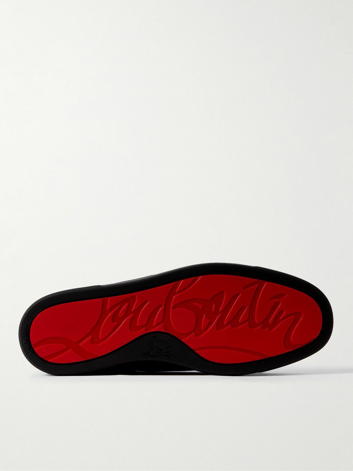 Christian Louboutin - Louis Junior Spikes Cap-Toe Suede Sneakers - Black