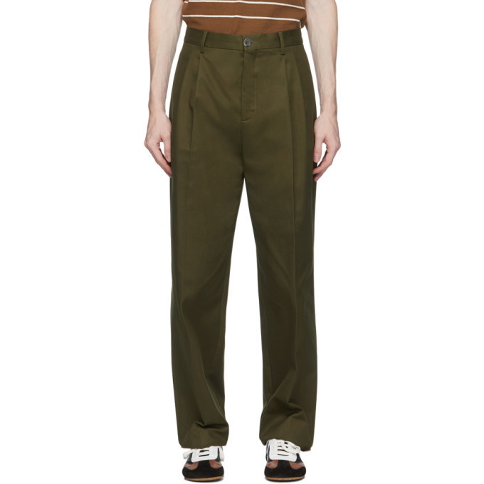 Photo: Loewe Khaki Pleated Chino Trousers