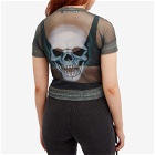 Ottolinger Women's Mesh T-Shirt in Skull Print