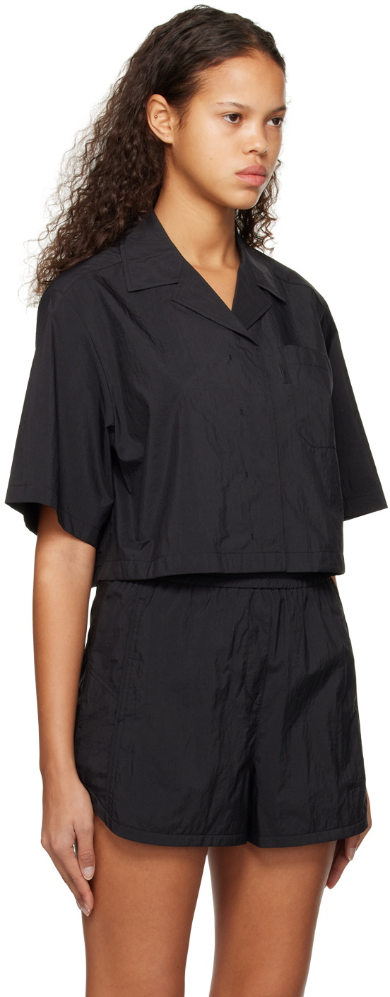 Juun.J Black Cropped Shirt