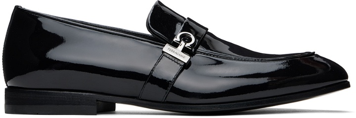 Photo: Ferragamo Black Gancini Ornament Loafers