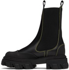 GANNI Black Leather Chelsea Boots