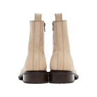 Ann Demeulemeester Beige Leather Zip-Up Boots