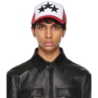AMIRI Red and White 3 Star Color Block Trucker Hat