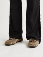 YUKETEN - Leather-Trimmed Leopard-Print Calf Hair Kiltie Derby Shoes - Animal print - US 10