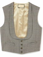 GUCCI - Checked Wool and Satin Waistcoat - Neutrals