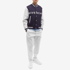 Givenchy Men's Logo Leather Varsity Jacket in Navy/White