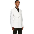 Alexander McQueen White Wool Double-Breasted Blazer