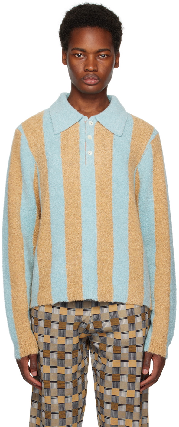 ZANKOV Blue & Beige Mitsuoko Polo