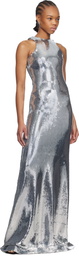 Mônot Silver Tank Top Sequin Maxi Dress