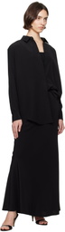 Matteau Black Long Sleeve Silk Shirt