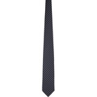 Brioni Navy Silk Dot Tie