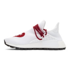 adidas Originals x Pharrell Williams White and Red Human Made Edition Hu NMD Sneakers