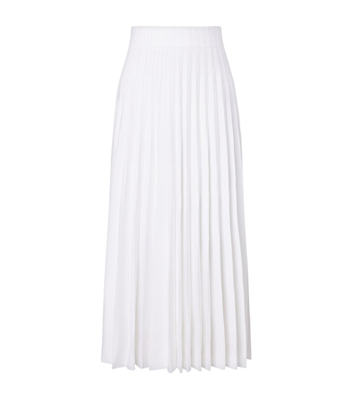 Photo: Balmain Sequined knitted pleated maxi skirt