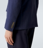 Dolce&Gabbana Logo single-breasted linen blazer