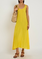 Giuliva Heritage Priscilla Sheer Woven Midi Dress Yellow