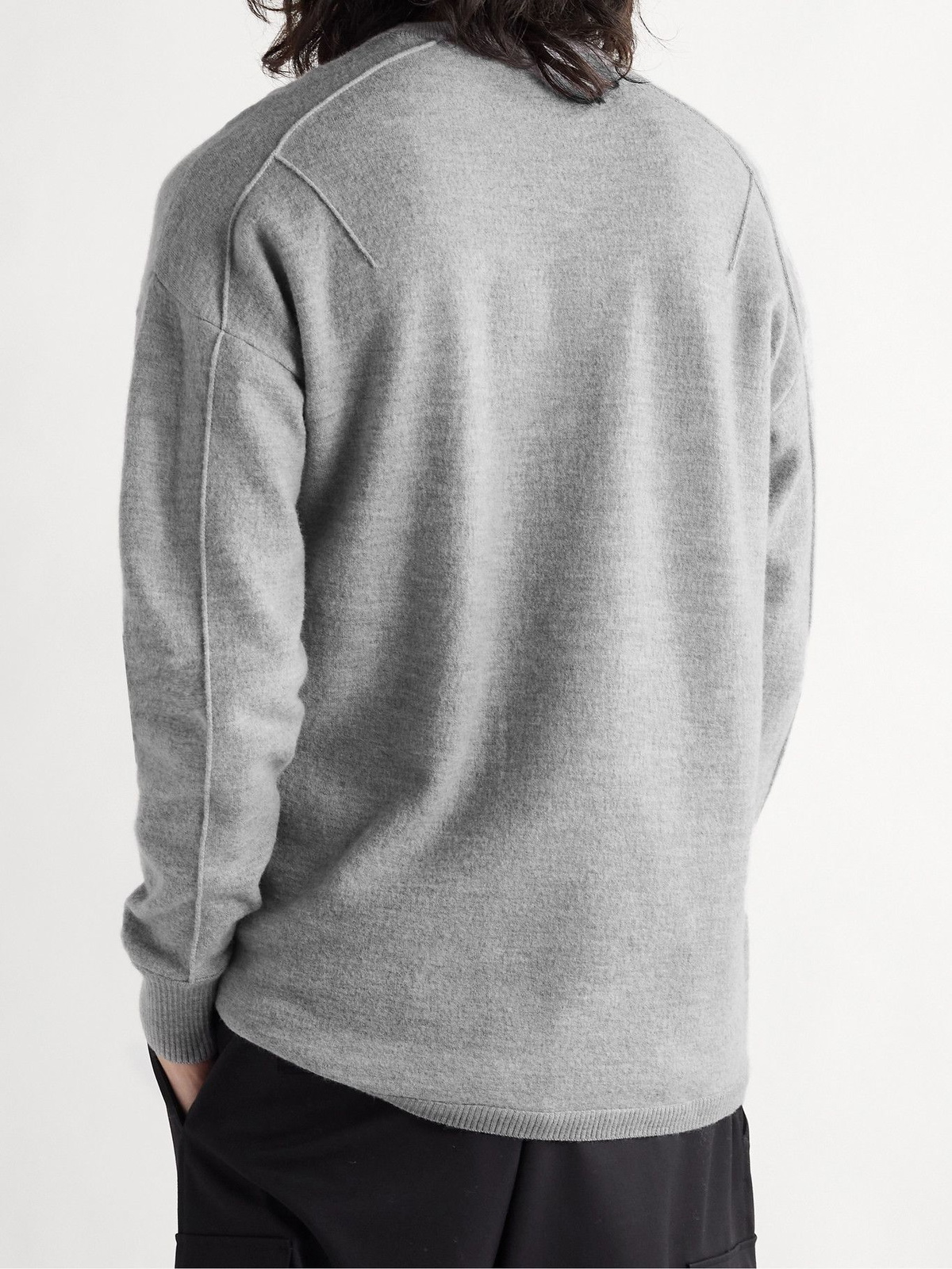 Y-3 - Logo-Embossed Wool Sweater - Gray Y-3