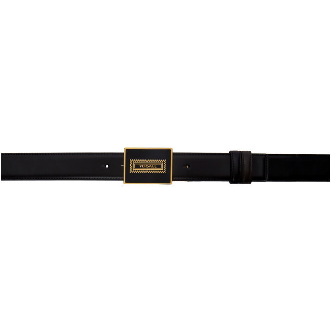 Photo: Versace Reversible Black and Brown Leather Belt