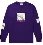 Flagstuff - Video Girl Printed Cotton-Jersey T-Shirt - Men - Dark purple