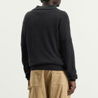 Moncler Men's Cashmere Wool Open Collar Polo in Grey