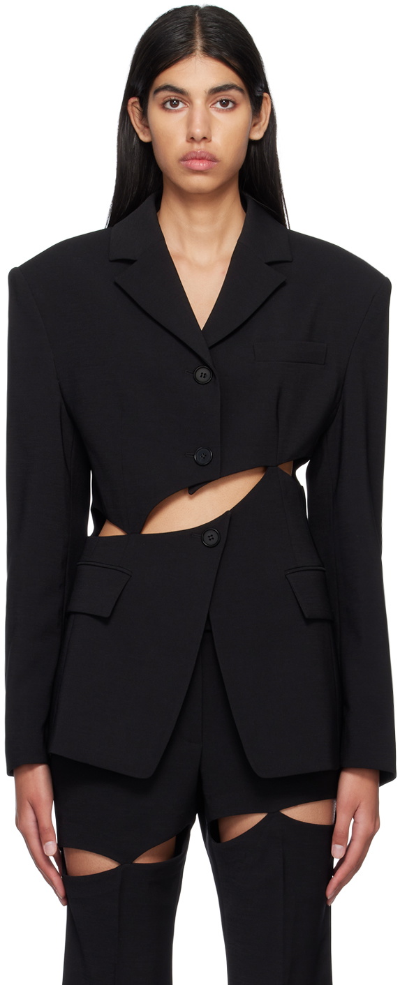 J KOO Black Cutout Blazer