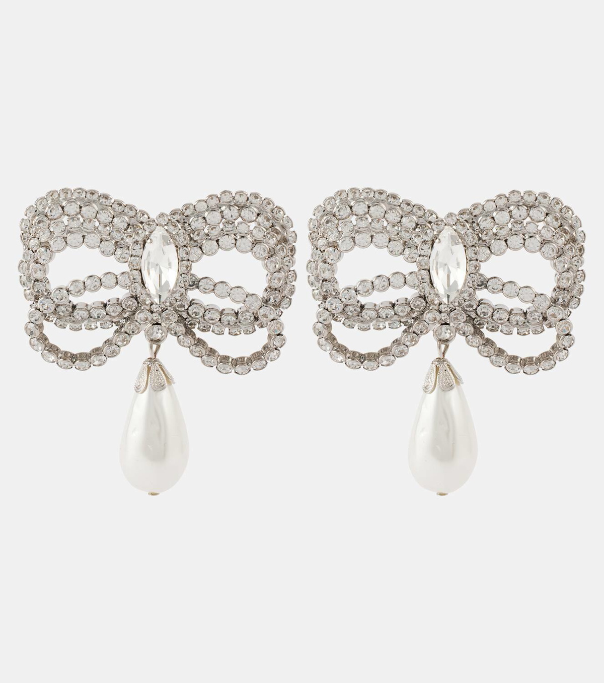 Alessandra Rich Crystal Bow embellished earrings