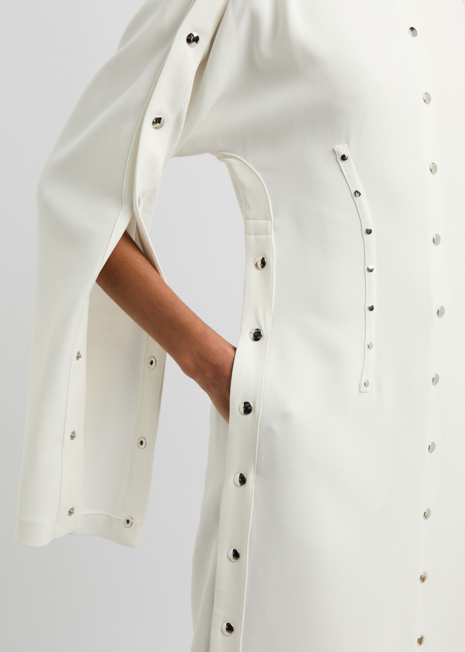 Stella Mccartney Stud-embellished Crepe Midi Dress White