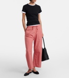 Leset Kyoto cropped cotton wide-leg pants
